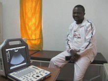 Dr Etete with Ultrasound Machine